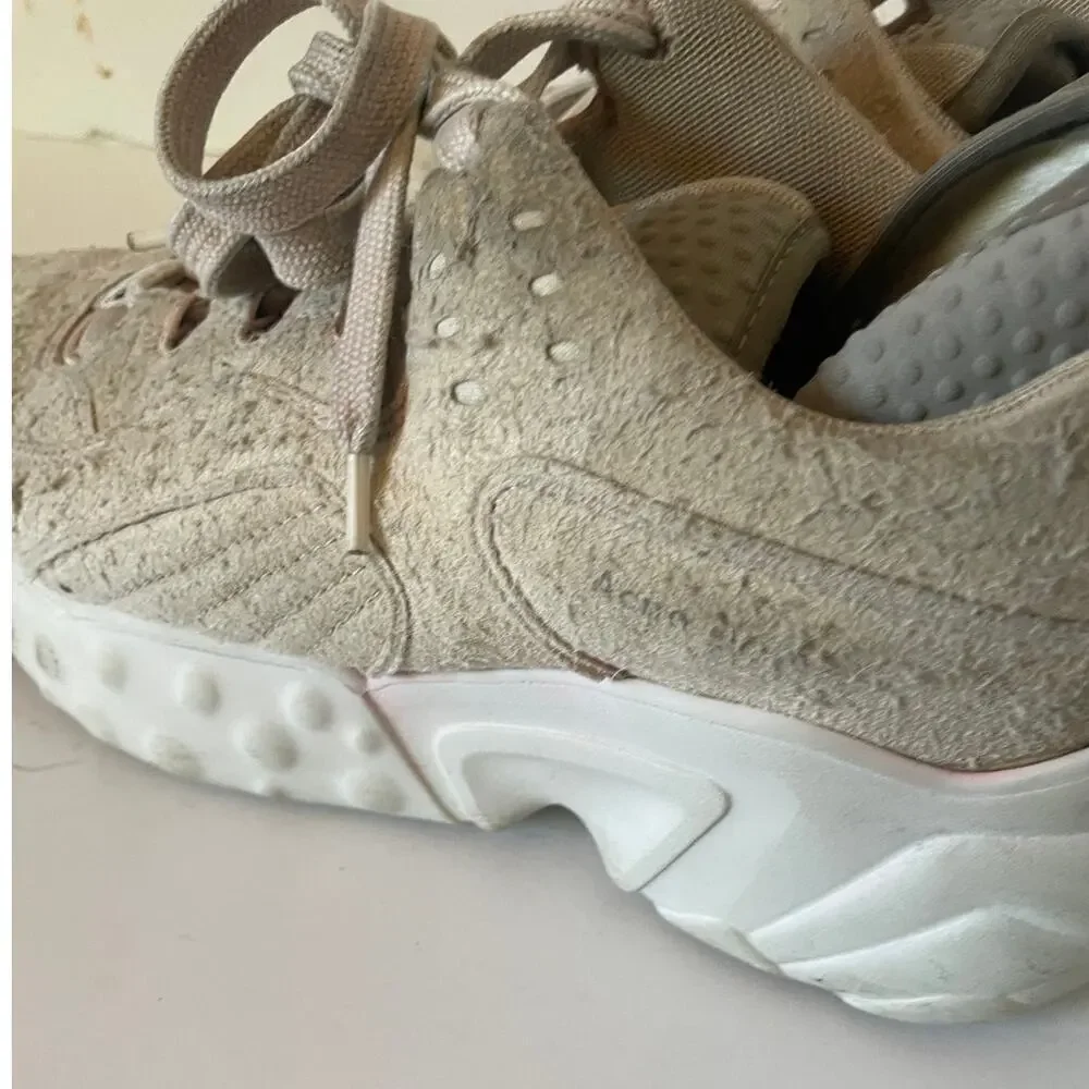 Acne Studios Beige Rockaway Tumbled Suede Distressed Sneakers Men’s • Size 7